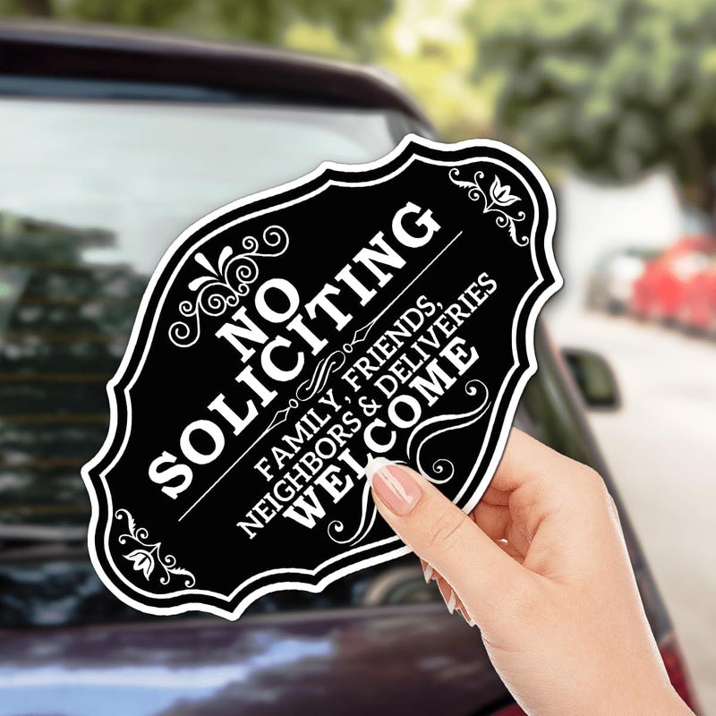 RABOWA Pack 9 Pcs Funny No Soliciting Sticker for House Doorbells Front Door Warning Security Signs Window Outdoor Indoor Bumper Stickers Vinyl Decals Removable Decal Home Accessories - Image 5